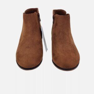 Cat & Jack Opal Cognac Brown Faux Suede Ankle Fashion Boots